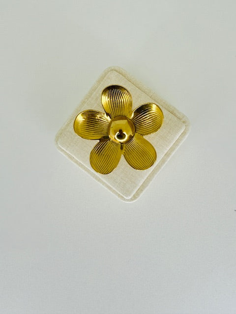 Morning Glory Statement Ring Large floral Hypoallergenic stainless steel