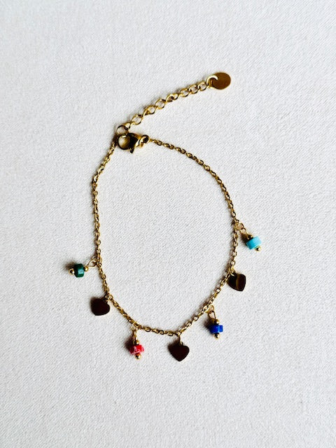 Hypoallergenic Karen Premium statement heart charm bracelet