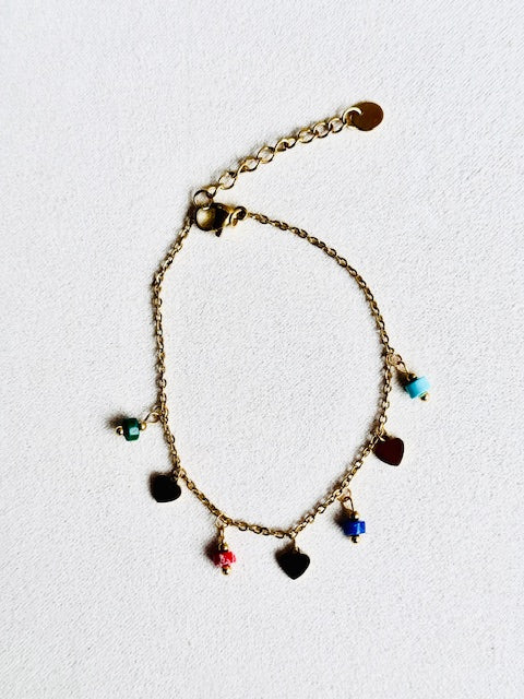 Hypoallergenic Karen Premium statement heart charm bracelet