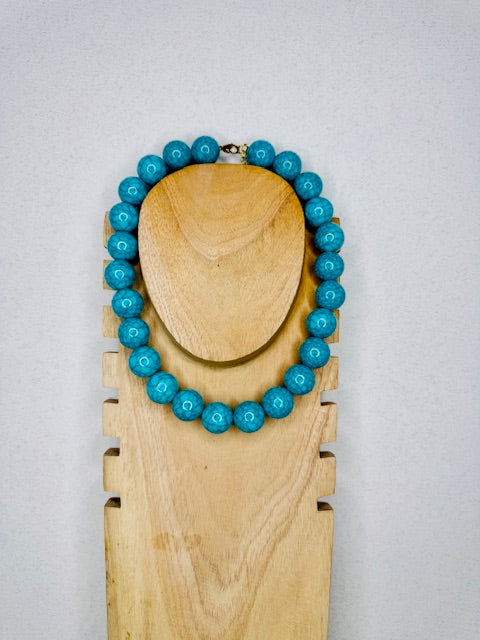 Azul Statement Authenthic Turquoise Stone Bold Necklace Day Night Necklace