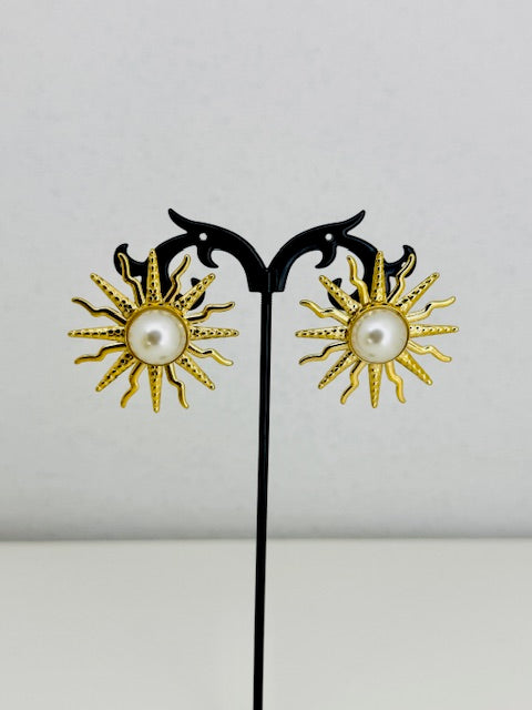 Sunshine Style pear stud hypoallegenic stainless steel earrings