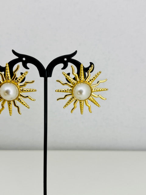 Sunshine Style pear stud hypoallegenic stainless steel earrings