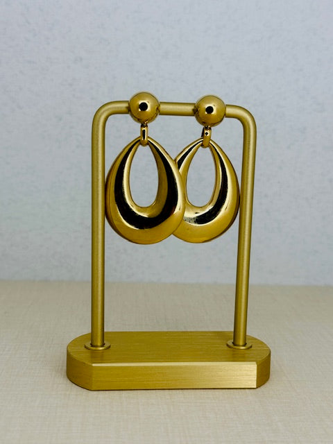 Tear-drop style design dangle large statement unique earring is crafted from hypoallergenic stainless steel