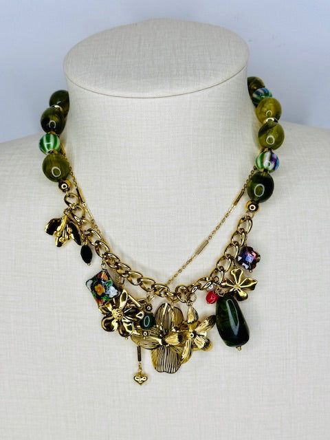 Lucky Charm character animated nature hypoallergenic stainless steel grand statement necklace