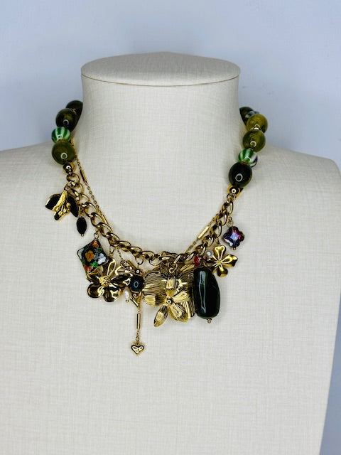 Lucky Charm character animated nature hypoallergenic stainless steel grand statement necklace