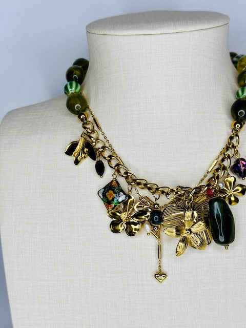 Lucky Charm character animated nature hypoallergenic stainless steel grand statement necklace