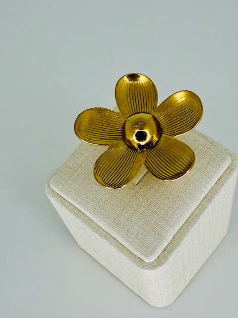 Morning Glory Statement Ring Large floral Hypoallergenic stainless steel